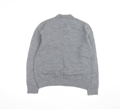 Gap Men's Grey Merino Wool V-Neck Jumper Size M