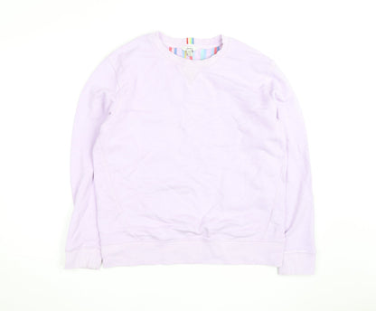 Joules Womens Lilac Cotton Crew Neck Pullover Sweatshirt Size M