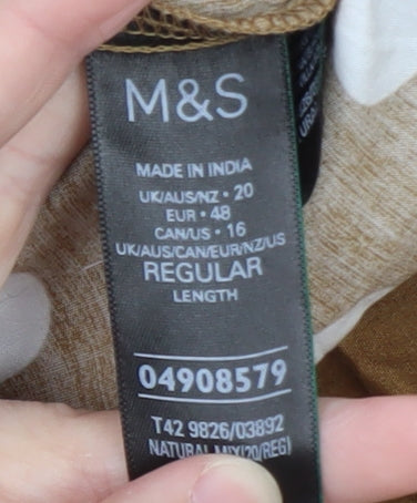 Marks and Spencer Women Brown Polka Dot Cotton Midi Dress Size 20