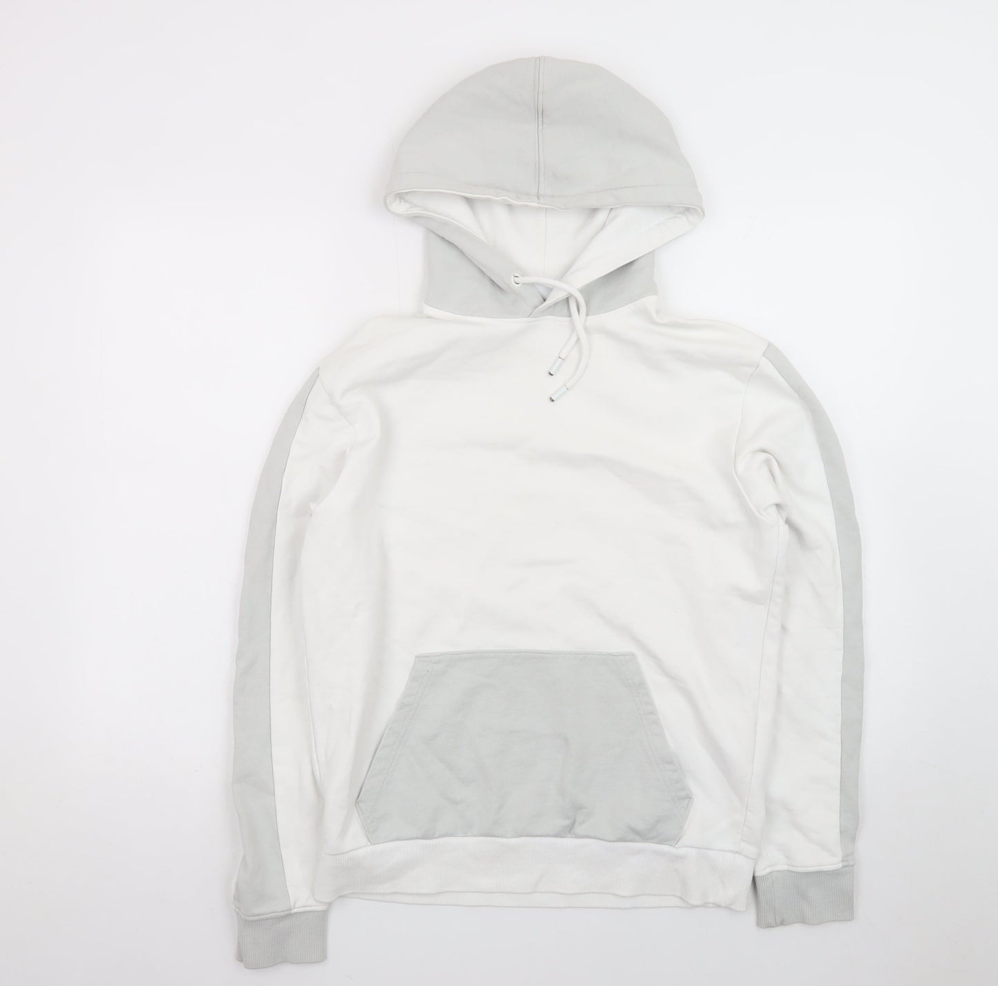 Celio Men's White Pullover Hoodie Size S Regular Fit Cotton Blend