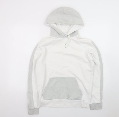 Celio Men's White Pullover Hoodie Size S Regular Fit Cotton Blend