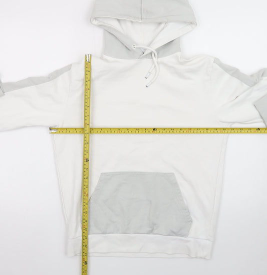 Celio Men's White Pullover Hoodie Size S Regular Fit Cotton Blend