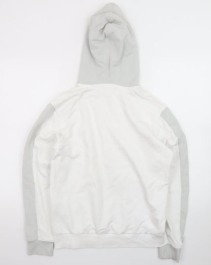 Celio Men's White Pullover Hoodie Size S Regular Fit Cotton Blend