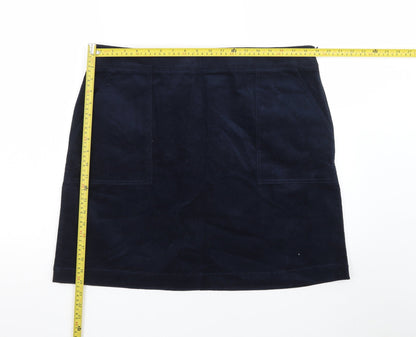 Crew Clothing Women’s Navy Blue Corduroy Short Skirt Size 16