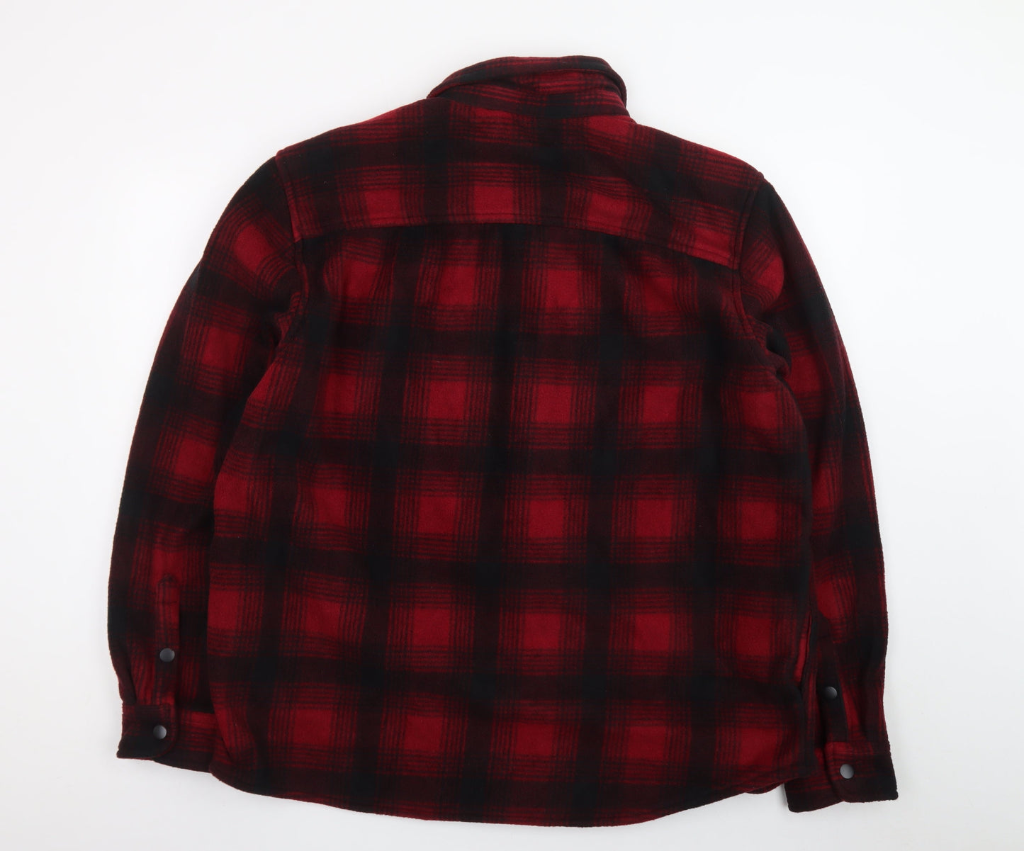 George Men's Red Black Check Flannel Shirt 2XL Long Sleeve Casual
