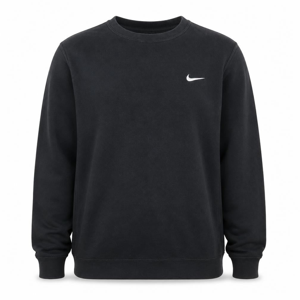 Nike Men's Black Small Pullover Sweatshirt Logo Crew Neck