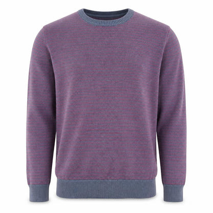 Marks & Spencer Men's Purple Striped Cotton Jumper L Regular Fit