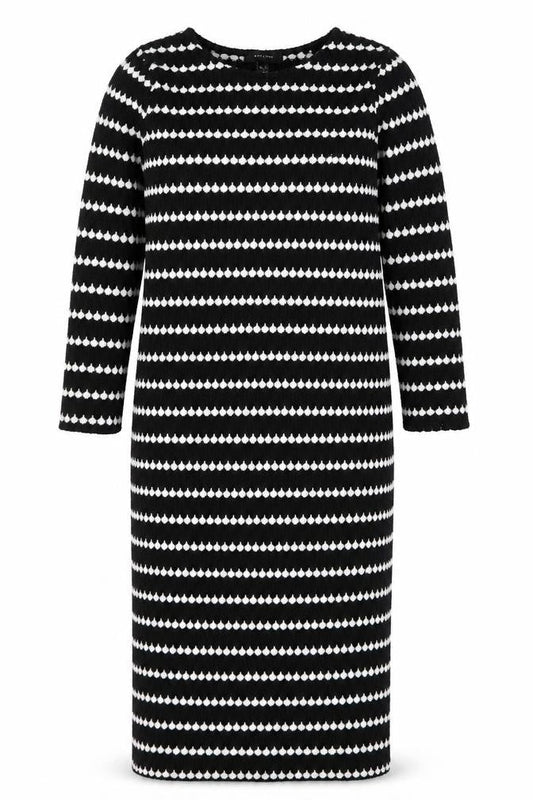 New Look Women's Black White Striped Bodycon Knit Dress S