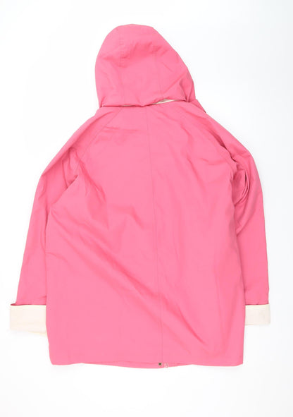 Isabelle Womens Pink Waterproof Hooded Rain Coat Jacket Size 22