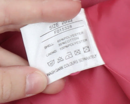 Isabelle Womens Pink Waterproof Hooded Rain Coat Jacket Size 22