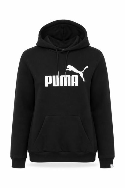 Puma Womens Black Size 12 Pullover Hoodie with Logo Print