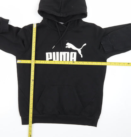 Puma Womens Black Size 12 Pullover Hoodie with Logo Print