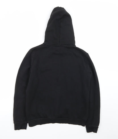 Puma Womens Black Size 12 Pullover Hoodie with Logo Print