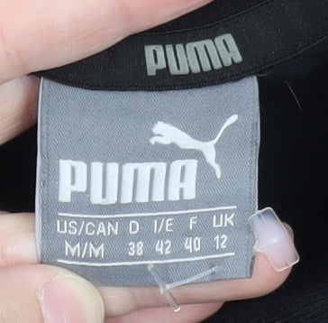 Puma Womens Black Size 12 Pullover Hoodie with Logo Print