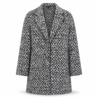 Therapy Women's Black Tweed Mid-Length Overcoat Size 14