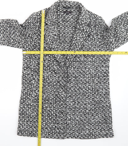 Therapy Women's Black Tweed Mid-Length Overcoat Size 14