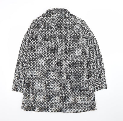 Therapy Women's Black Tweed Mid-Length Overcoat Size 14