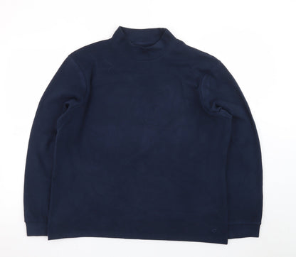 Marks and Spencer Mens Blue Roll Neck Long Sleeve T-Shirt Size L