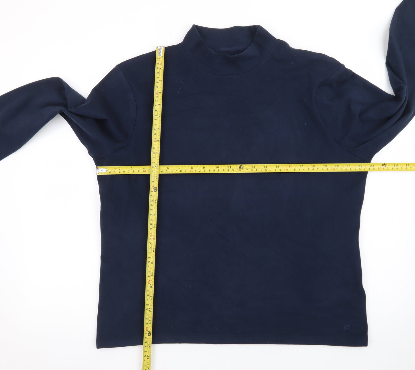 Marks and Spencer Mens Blue Roll Neck Long Sleeve T-Shirt Size L