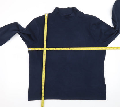 Marks and Spencer Mens Blue Roll Neck Long Sleeve T-Shirt Size L