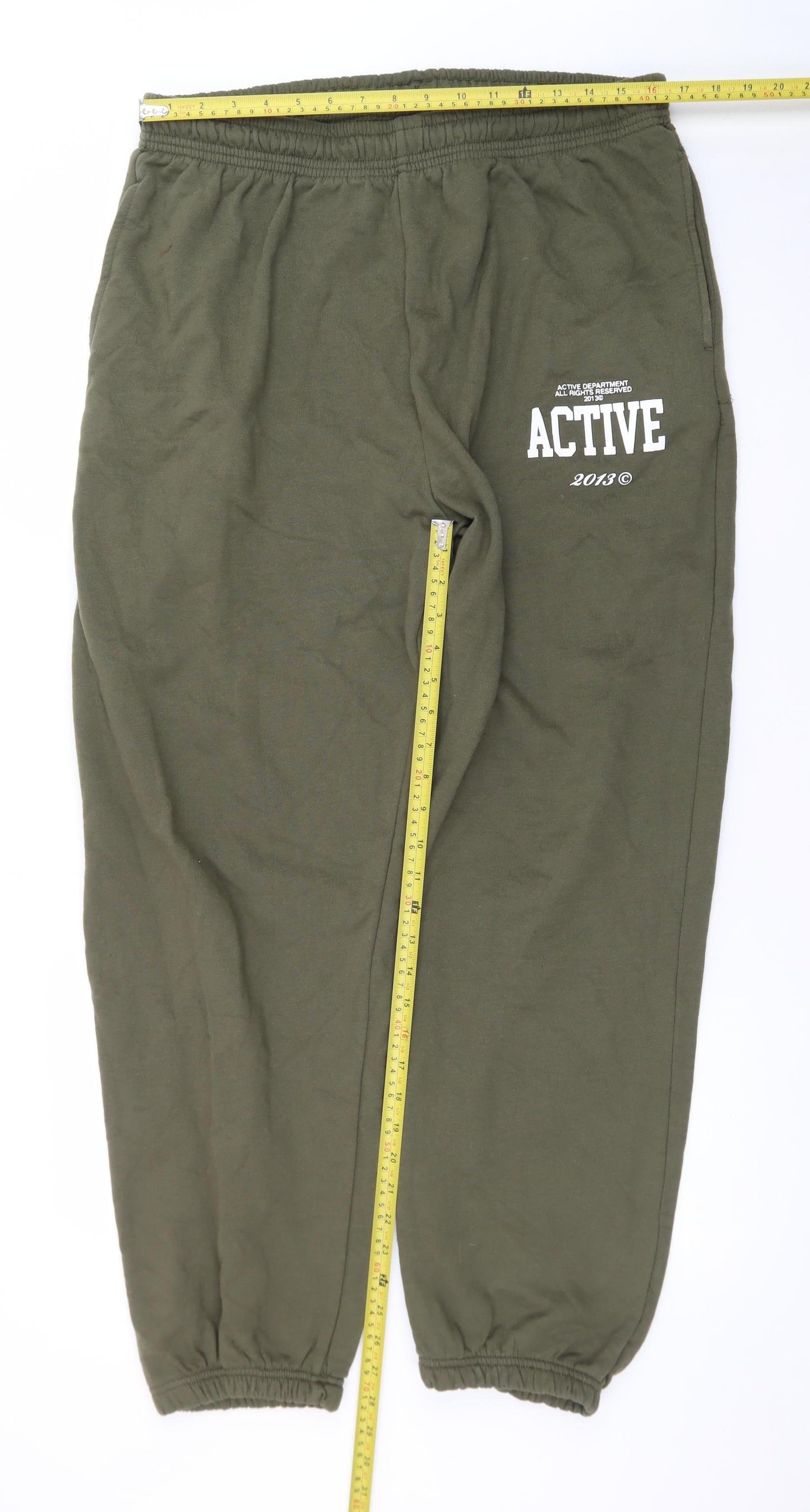 boohooMAN Men's Green Jogger Sweatpants L Regular Fit Casual