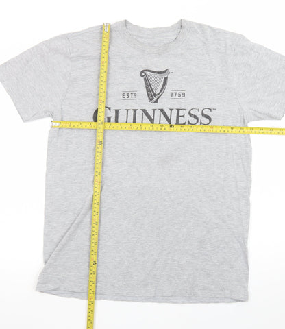 Guinness Men's Grey Short Sleeve Graphic T-Shirt Large