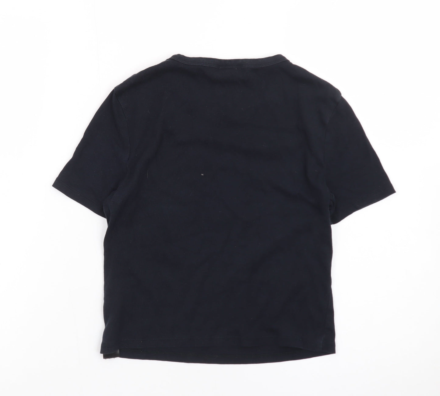 Topshop Women’s Black Basic Tall Cotton Crew Neck T-Shirt UK 10