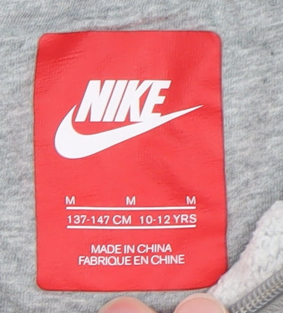 Nike Boys Grey Full Zip Hoodie Size 10-12 Years Fleece Jacket