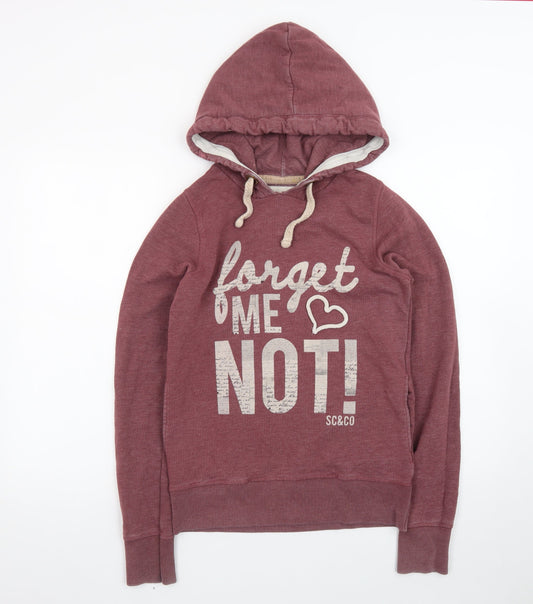 SoulCal & Co Women's Burgundy Hoodie Size 8 Forget Me Not Print
