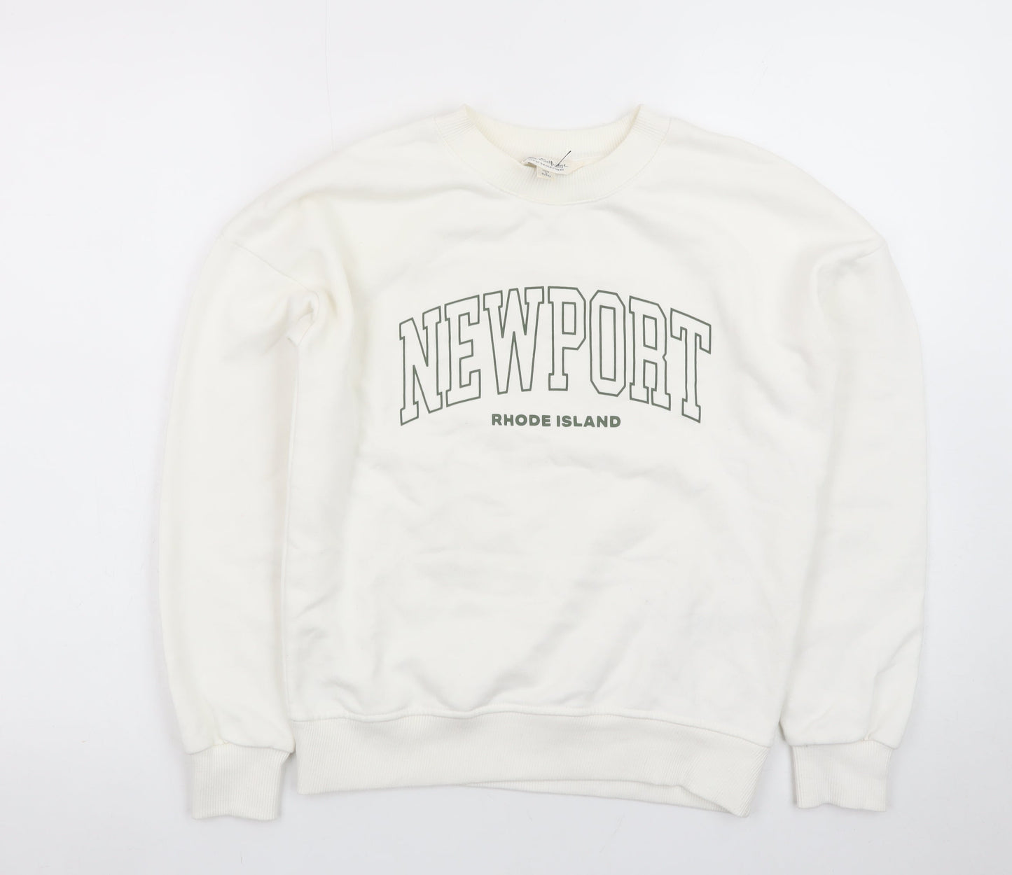 Miss Selfridge Women White Newport Print Pullover Sweatshirt XS