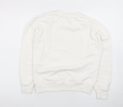 Miss Selfridge Women White Newport Print Pullover Sweatshirt XS