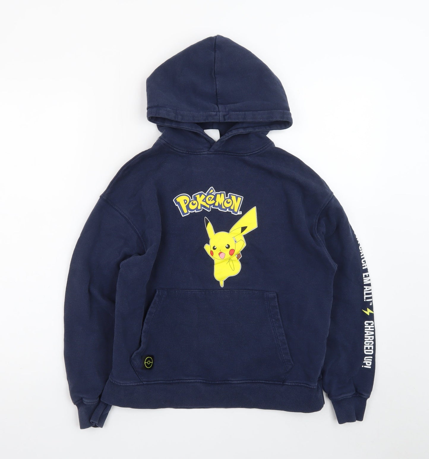 Zara Boys Blue Pokémon Pikachu Pullover Fleece Hoodie 11-12 Years