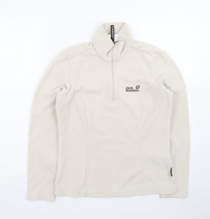 Jack Wolfskin Women's Beige Fleece Pullover Sweatshirt UK 12/14