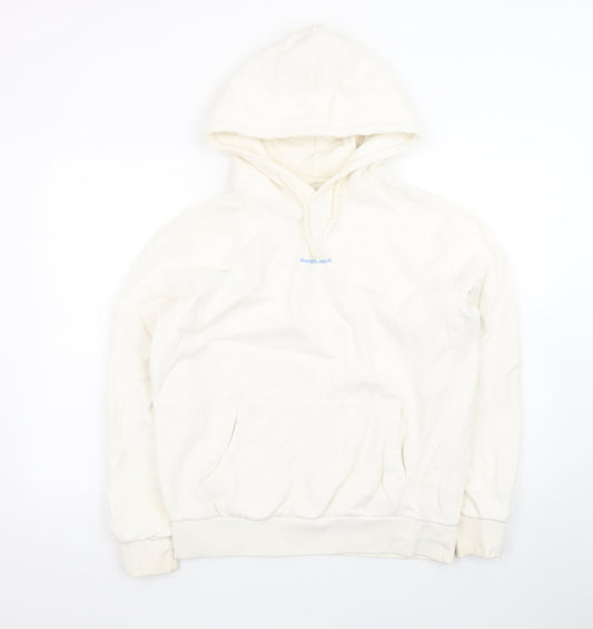 Suspicious Antwerp Men’s Ivory Pullover Hoodie M Logo Graphic Fleece