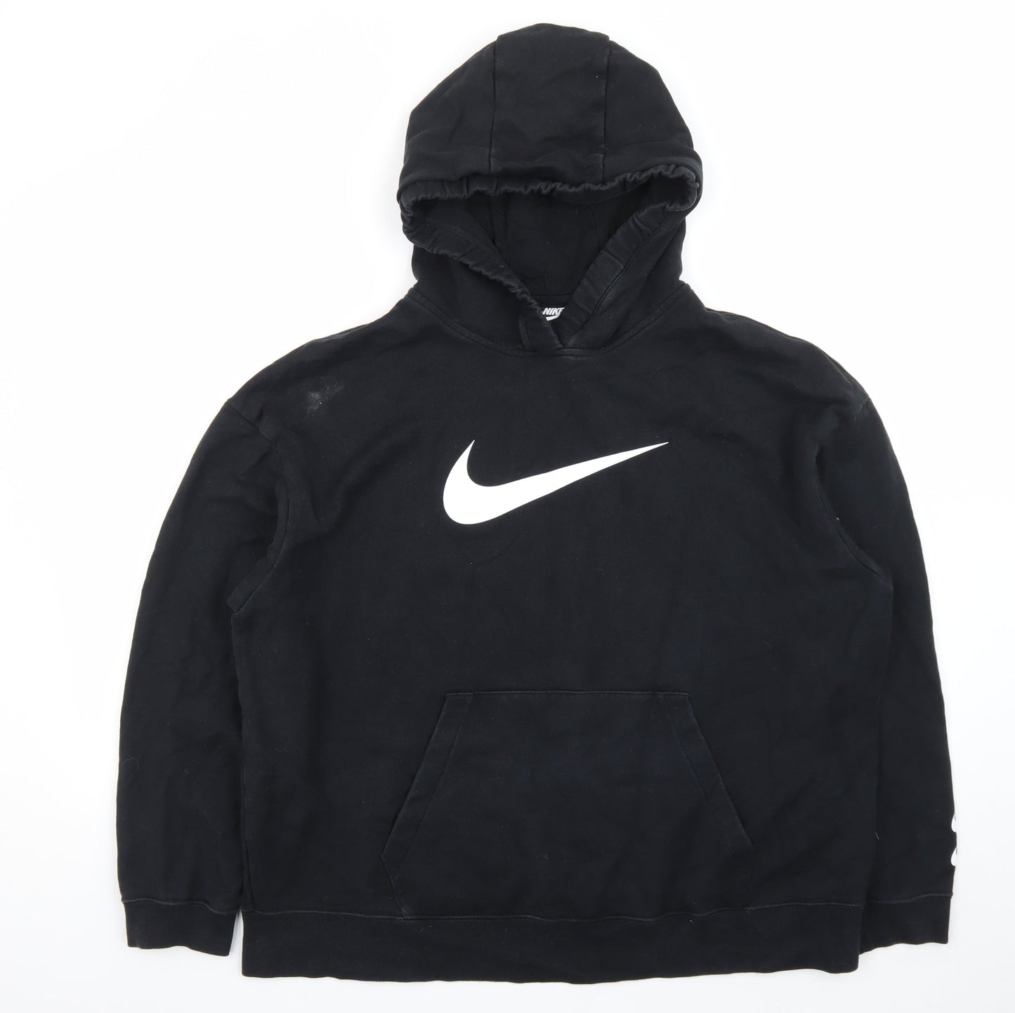Nike Men's Black XL Pullover Hoodie with Logo Front Fleece