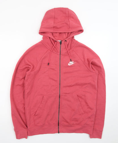Nike Men's Pink Full Zip Hoodie Size S Cotton Sweatshirt