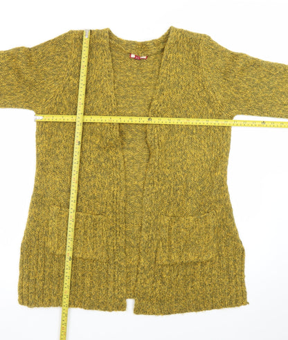 Joe Browns Women Green Size 14 Chunky-Knit Open Cardigan