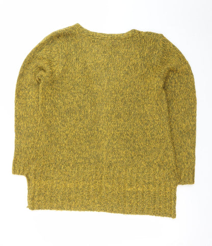 Joe Browns Women Green Size 14 Chunky-Knit Open Cardigan