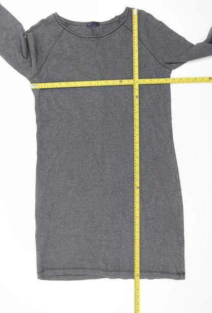 GAP Women Grey Cotton Jersey Shift Dress Size M 3/4 Sleeve