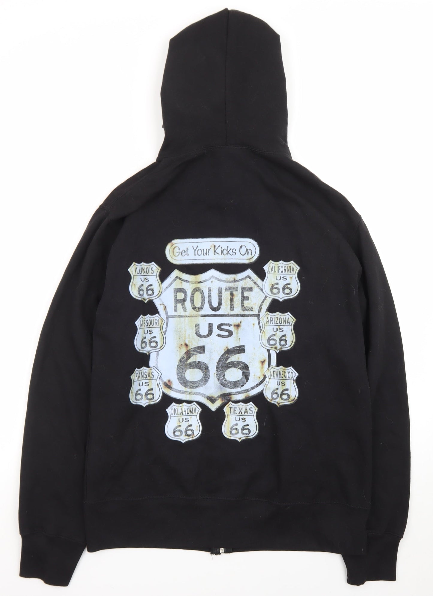 Bravado Mens Black Route 66 Full Zip Hoodie Size M