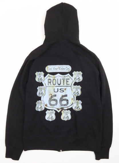 Bravado Mens Black Route 66 Full Zip Hoodie Size M