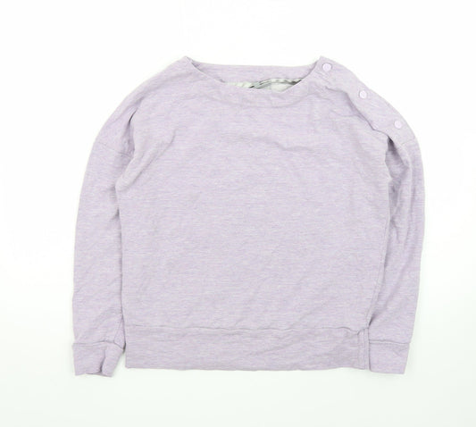 Oliver Bonas Women’s Purple Boat Neck Button Pullover Jumper Size 8