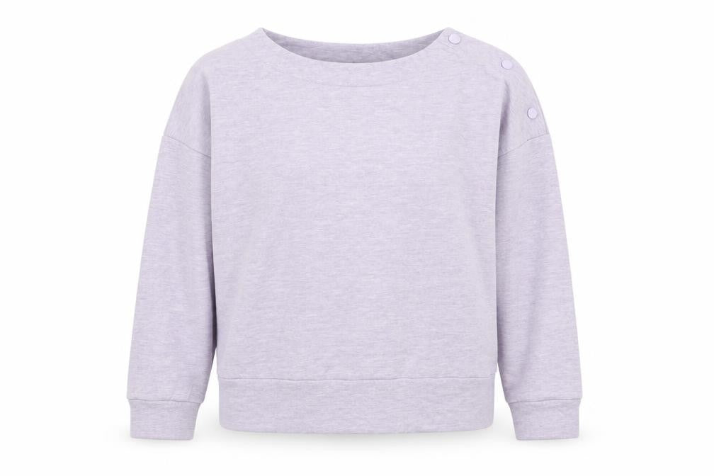 Oliver Bonas Women’s Purple Boat Neck Button Pullover Jumper Size 8