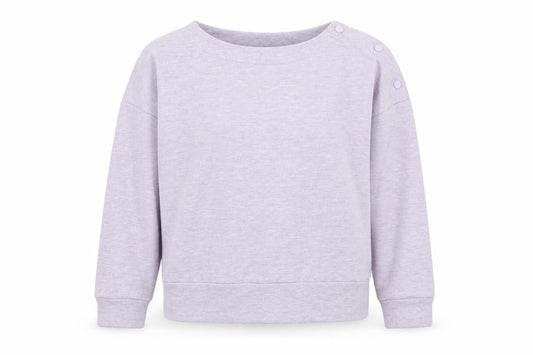 Oliver Bonas Women’s Purple Boat Neck Button Pullover Jumper Size 8