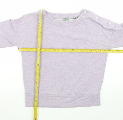 Oliver Bonas Women’s Purple Boat Neck Button Pullover Jumper Size 8