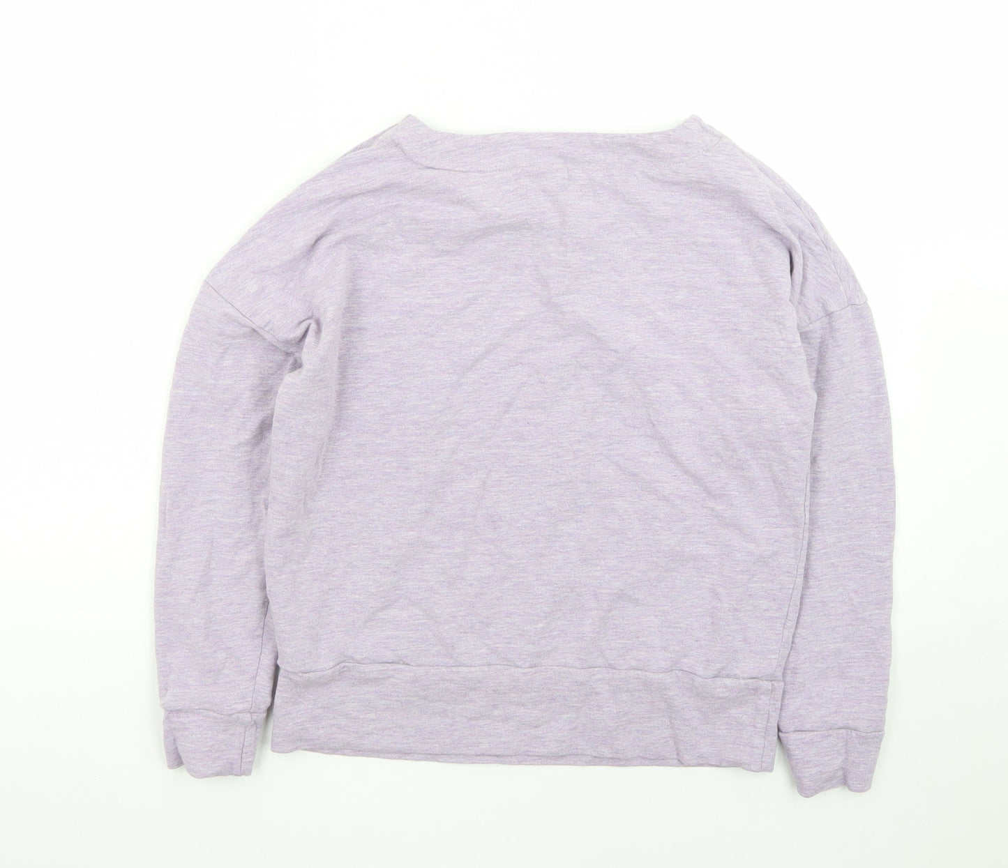 Oliver Bonas Women’s Purple Boat Neck Button Pullover Jumper Size 8