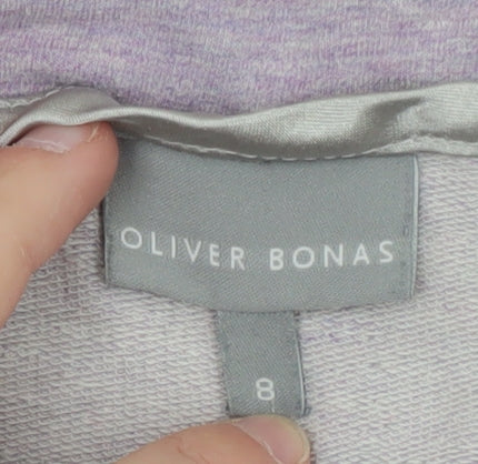 Oliver Bonas Women’s Purple Boat Neck Button Pullover Jumper Size 8