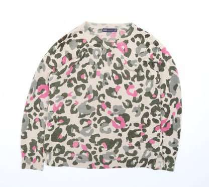 Marks and Spencer Women’s Multicoloured Animal Print Crew Neck Jumper Size 12