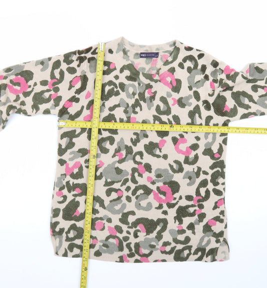 Marks and Spencer Women’s Multicoloured Animal Print Crew Neck Jumper Size 12