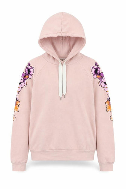 Next Women Pink Floral Hoodie Small Pullover Cotton Blend